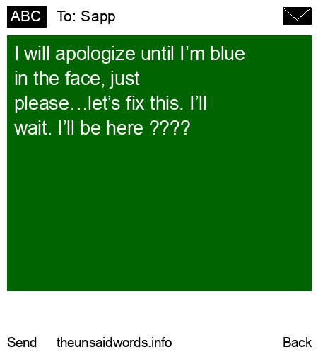 unsent message to Sapp