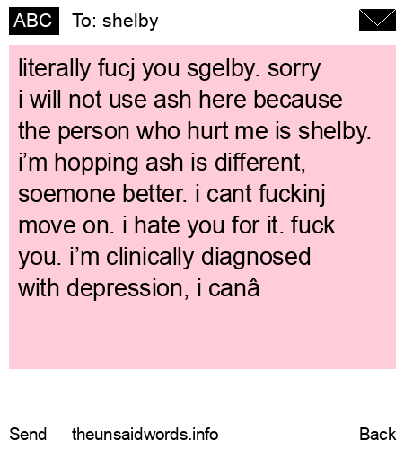 unsent message to shelby