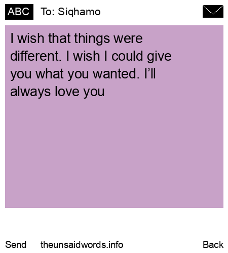 unsent message to Siqhamo