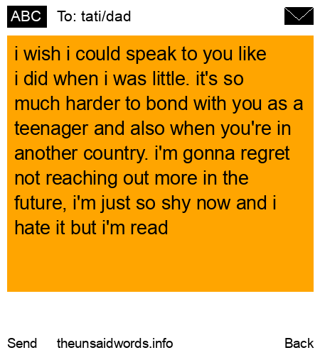 unsent message to tati/dad