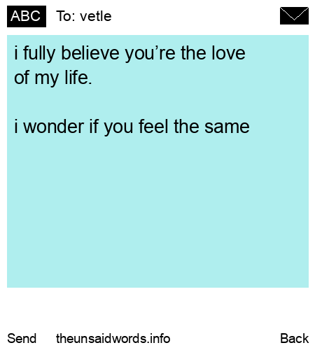 unsent message to vetle