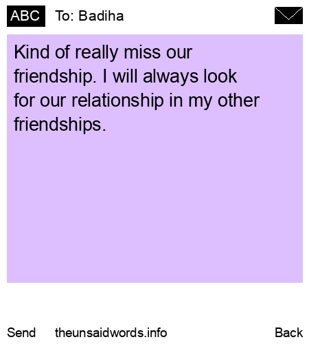 unsent message to Badiha