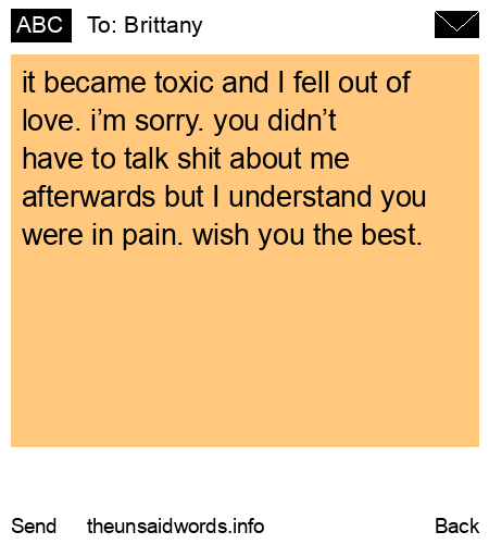 unsent message to Brittany