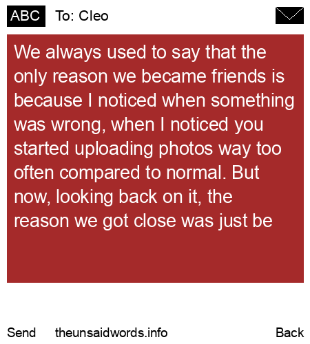 unsent message to Cleo