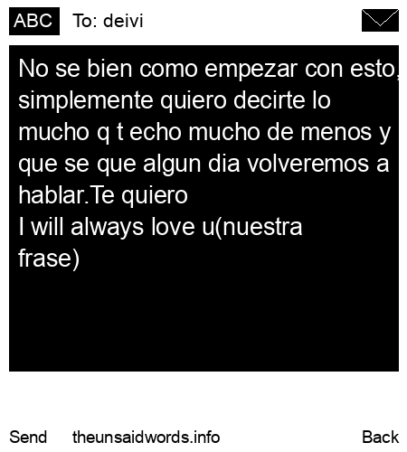 unsent message to deivi