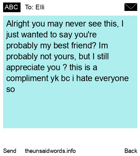 unsent message to Elli