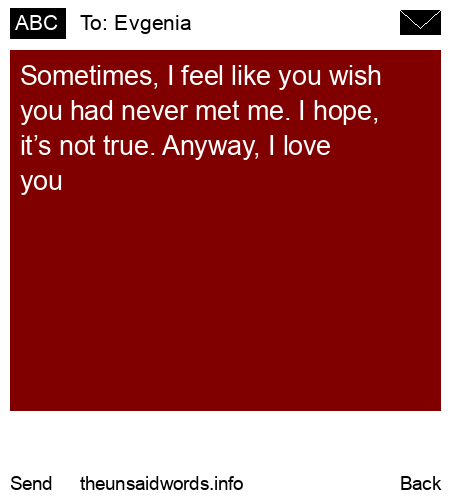 unsent message to Evgenia