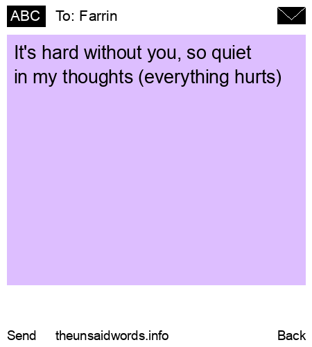 unsent message to Farrin