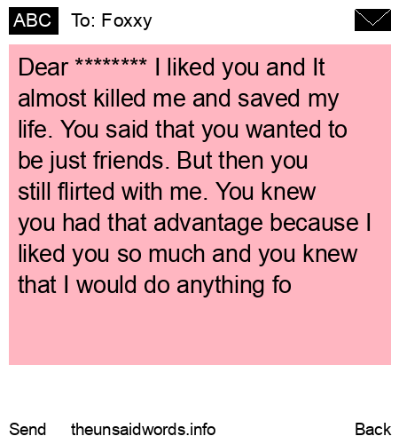 unsent message to Foxxy