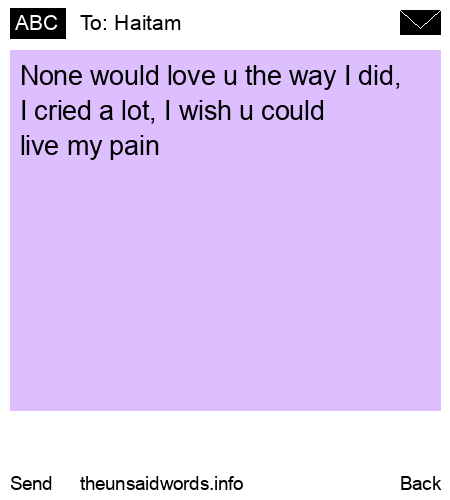 unsent message to Haitam