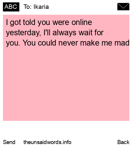 unsent message to Ikaria