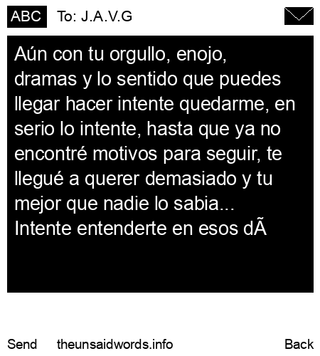 unsent message to J.A.V.G