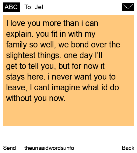 unsent message to Jel