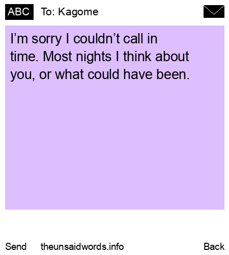 unsent message to Kagome 