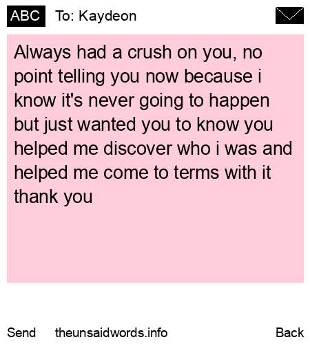 unsent message to Kaydeon