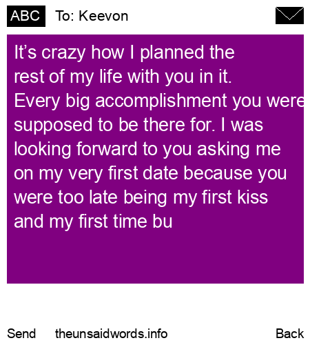 unsent message to Keevon