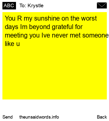 unsent message to Krystle 