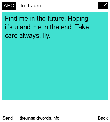 unsent message to Lauro