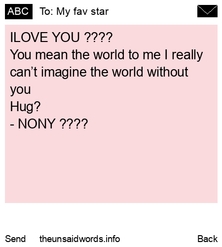 unsent message to My fav star 