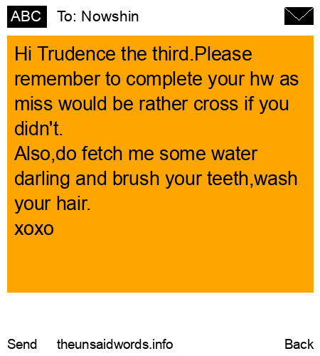 unsent message to Nowshin