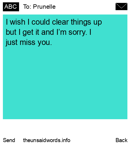 unsent message to Prunelle