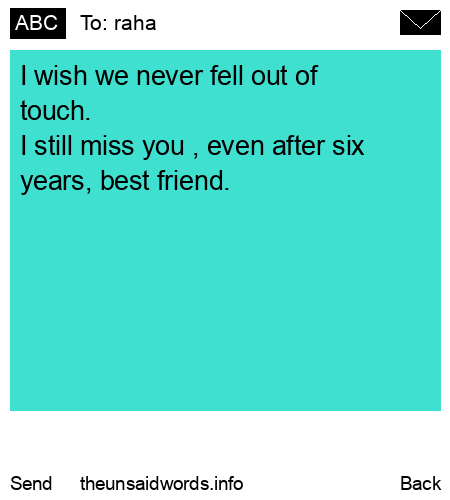 unsent message to raha