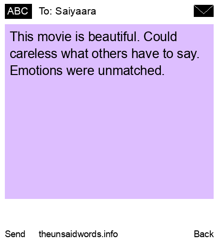 unsent message to Saiyaara