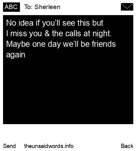 unsent message to Sherleen