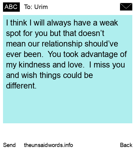unsent message to Urim