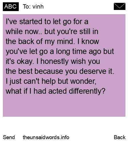 unsent message to vinh