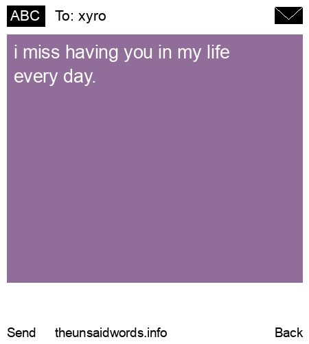 unsent message to xyro