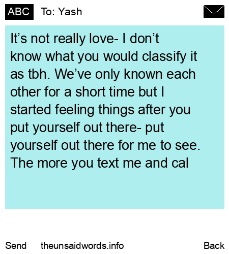 unsent message to Yash