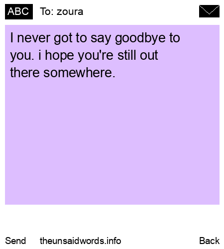 unsent message to zoura