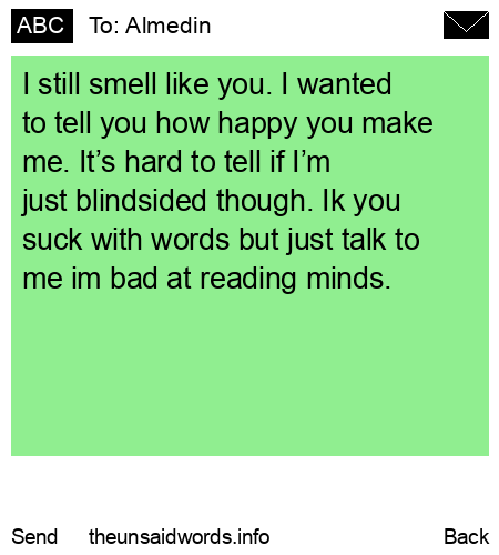 unsent message to Almedin