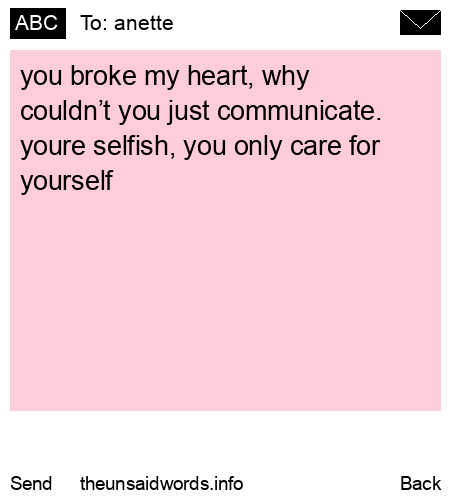 unsent message to anette