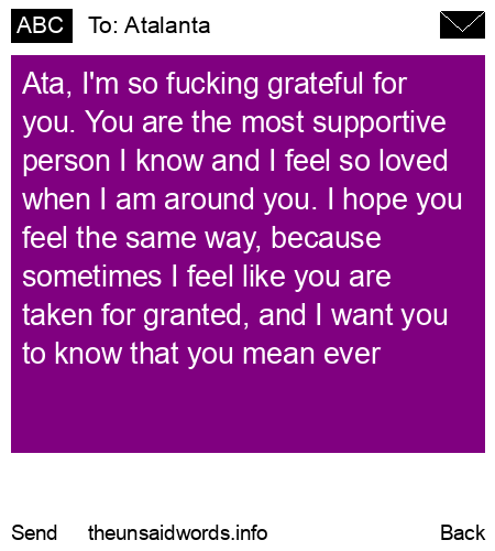 unsent message to Atalanta