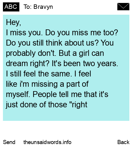 unsent message to Bravyn