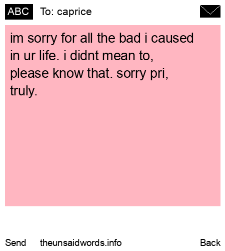 unsent message to caprice