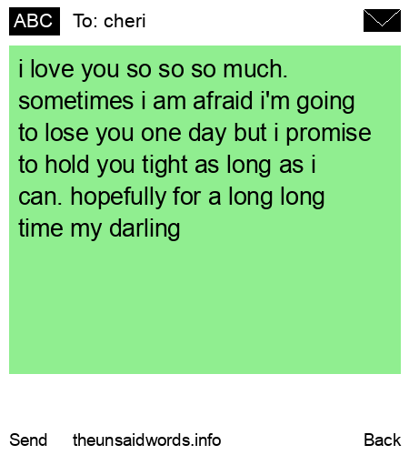 unsent message to cheri