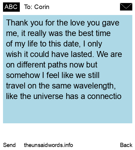 unsent message to Corin