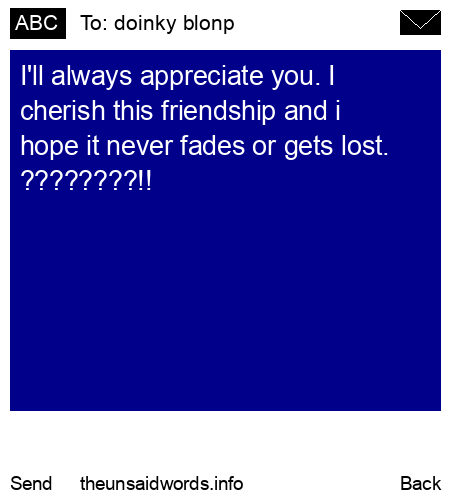 unsent message to doinky blonp