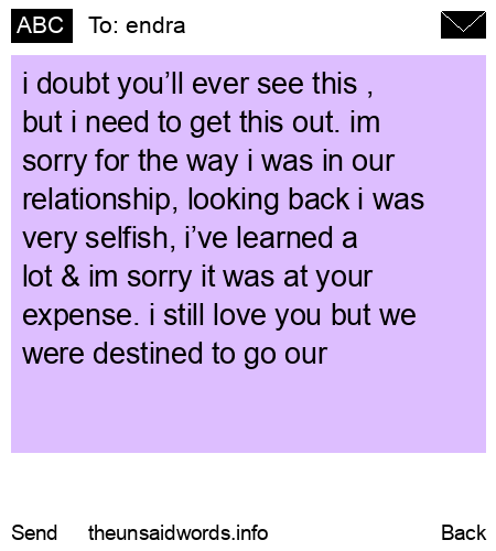 unsent message to endra