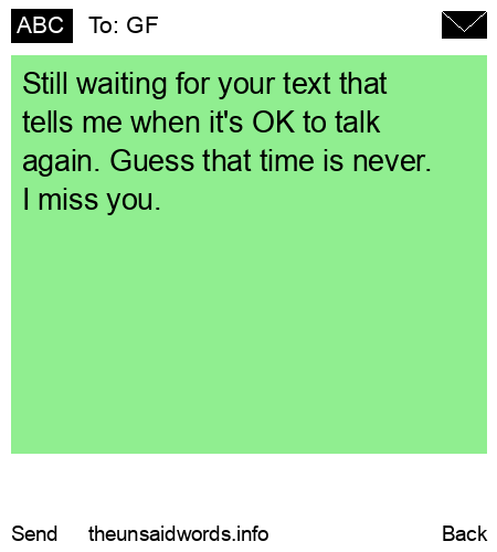 unsent message to GF