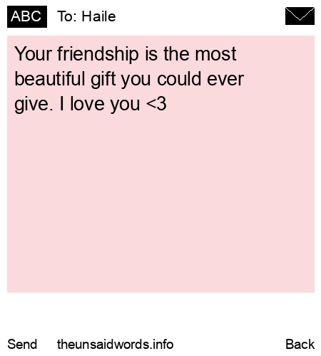 unsent message to Haile