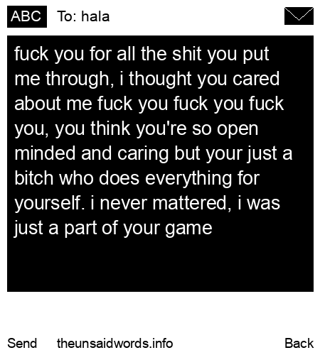 unsent message to hala