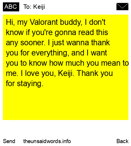 unsent message to Keiji