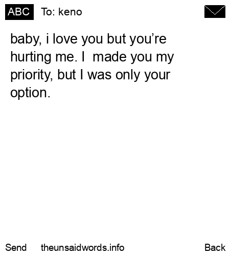 unsent message to keno