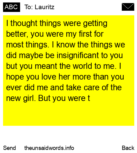 unsent message to Lauritz