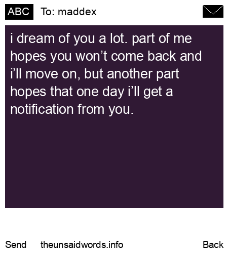 unsent message to maddex