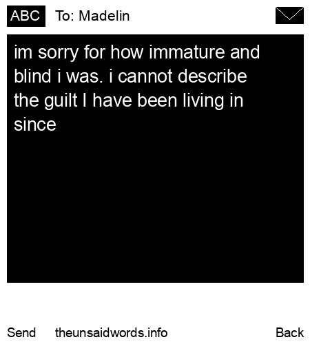 unsent message to Madelin